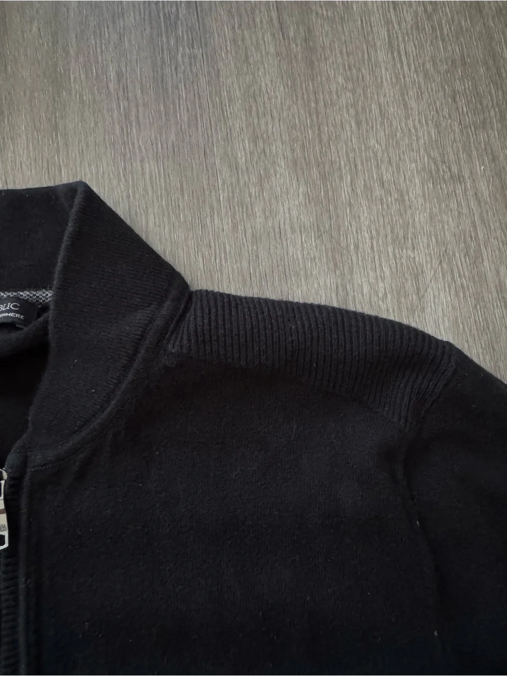 Banana Republic Black Zip-Up Knit Bomber